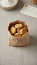 Peanut butter biscuits in kraft bag