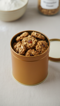 Maple oat chews in tin canister