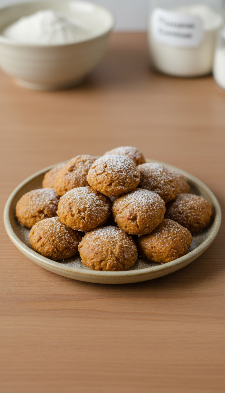 Brown sugar pumpkin bites on stoneware plate